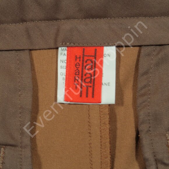Issey Miyake Heart Haat Pants Womens 4 Brown Loose Straight Stretch Trousers - Picture 6 of 9